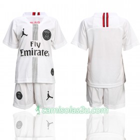 Camisolas de Futebol Paris Saint-Germain Jodan Branco Criança Equipamento 3ª 2018/19 Manga Curta